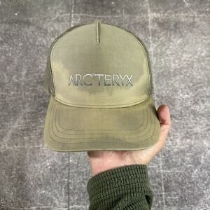 Men's Arc'teryx Forest Moss Green Gray Sunfaded Trucker Mesh Snapback Hat Cap
